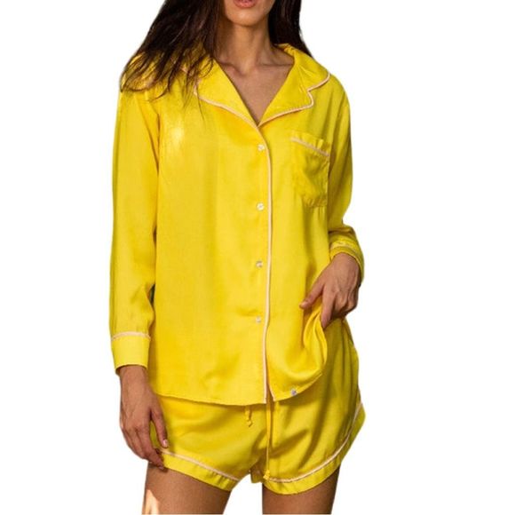 Plush Apparel Silky Pajama & Eye Mask Set - Size Small (Very Oversized) - Picture 1 of 8